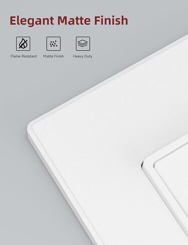 Aida Matte White 3 Way Switch، لوحة حائط متضمنة، ديكور ثلاثي الاتجاهات 15 أمبير، 120/277 فولت، مفتاح مجداف 120/277 فولت، تأريض ذاتي، درجة سكنية وتجارية، مدرج في قائمة UL (10 عبوات) in Kuwait