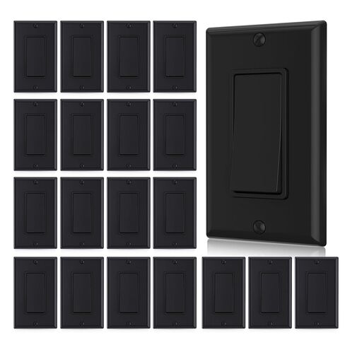 Aida Matte White 3 Way Switch، لوحة حائط متضمنة، ديكور ثلاثي الاتجاهات 15 أمبير، 120/277 فولت، مفتاح مجداف 120/277 فولت، تأريض ذاتي، درجة سكنية وتجارية، مدرج في قائمة UL (10 عبوات) in Kuwait