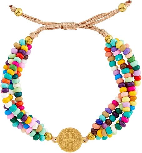Christian Brands Saint Benedict Bracelet, 0.5-inch Centerpiece, 7.5-inch Adjustable in Saudi Arabia
