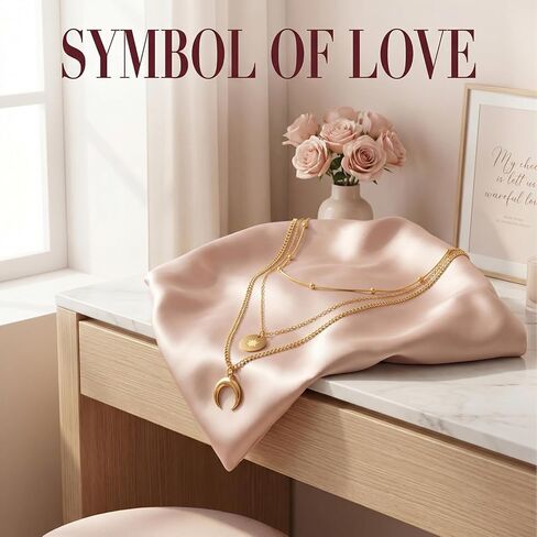 Gold Layered Necklaces for Women, 3 Layer 18K Gold Plated Dainty Choker Necklace, Simple Trendy Stackable Gold Chain Pendant Necklaces Jewelry Set Gifts for Women in Saudi Arabia