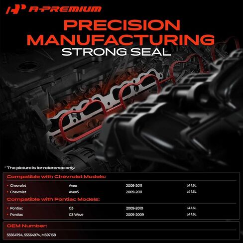 A-Premium Lower Engine Intake Manifold Gasket Set Compatible with Chevrolet Aveo/Aveo5 2009-2011 & Pontiac G3 2009-2010, G3 Wave 2009, 1.6L in Saudi Arabia