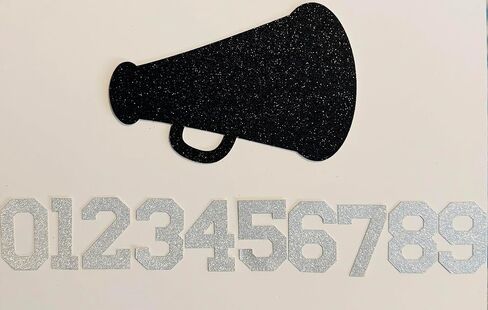 Glitter Megaphone Cut Outs with Glitter Numbers (Purple w/Silver Numbers) in Saudi Arabia