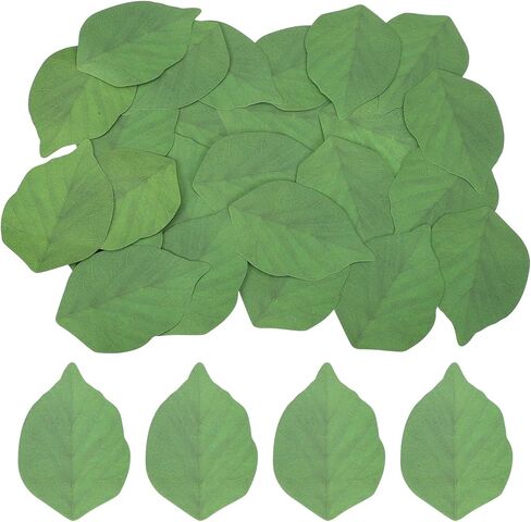 MECCANIXITY 150 Pack Artificial Leaves Fall Leave Cutouts Thanksgiving Day Autumn Leaf Decorate Green with Glue 3.7x2.4 Inch for Wedding Thanksgiving Parties Crafts in Saudi Arabia