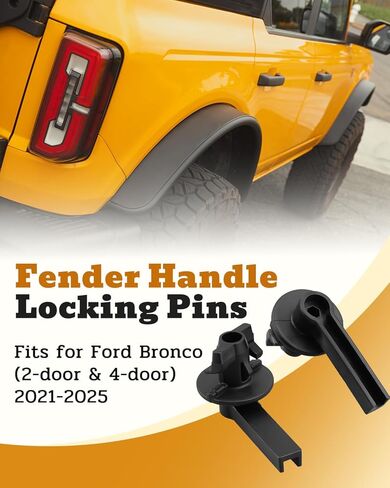 Fender Flare Clips Handle Locking Pins, Front & Rear Wheel Protector Clips Kit Fit for Ford Bronco 2021 2022 2023 2024 2025 Replace W721136S300, 2/4 Door, L-Shape Plastic,4PCS in Saudi Arabia