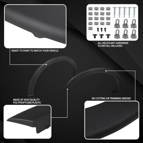 Autozensation Compatible with 2009-2014 Ford F150, 4PC Front + Rear Factory Style Matte Black Wheel Cover Fender Flares in Saudi Arabia