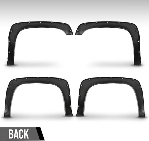 G-PLUS Fender Flares, Compatible with 1999-2006 Chevy Silverado/1999-2006 GMC Sierra (Incl. 2007 Classic Models/Not fit Dually & Step-side models), Smooth Rivet Wheel Protector Vent Trim 4pcs in Saudi Arabia