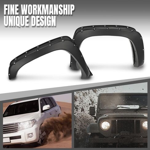 G-PLUS Fender Flares, Compatible with 1999-2006 Chevy Silverado/1999-2006 GMC Sierra (Incl. 2007 Classic Models/Not fit Dually & Step-side models), Smooth Rivet Wheel Protector Vent Trim 4pcs in Saudi Arabia