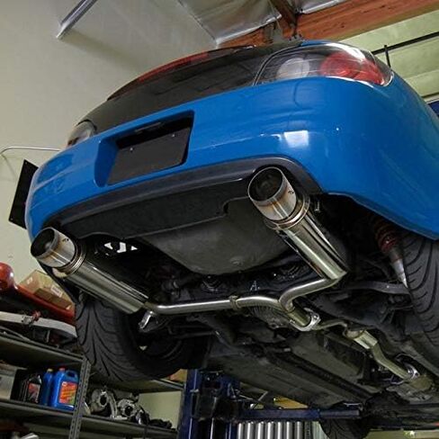 Spec-D Tuning 4" Flat Round Burnt Tip 2.5" Inlet S/S Spiral Exhaust Racing Muffler w/Silencer in Saudi Arabia