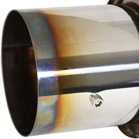 Spec-D Tuning 4" Flat Round Burnt Tip 2.5" Inlet S/S Spiral Exhaust Racing Muffler w/Silencer in Saudi Arabia