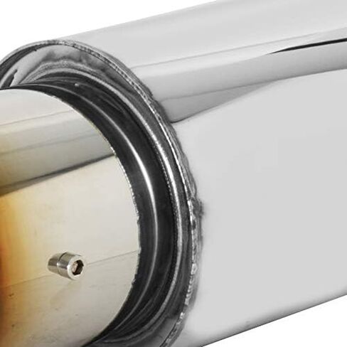 Spec-D Tuning 4" Flat Round Burnt Tip 2.5" Inlet S/S Spiral Exhaust Racing Muffler w/Silencer in Saudi Arabia