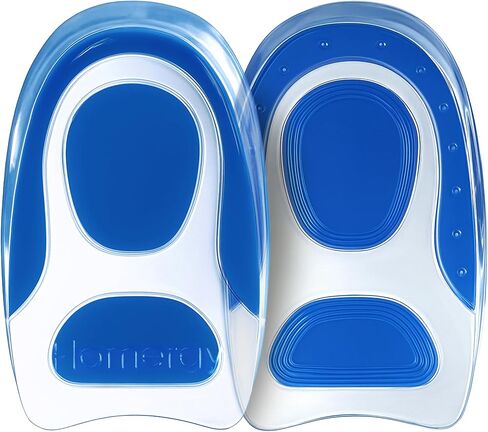 أكواب الكعب المتقدمة لتخفيف آلام الكعب - المشي والوقوف طوال اليوم براحة من التهاب اللفافة الأخمصية والتهاب وتر العرقوب ونتوءات الكعب، حشوات كعب هلامية مطورة، عبوة من قطعتين للرجال والنساء، Homergy in Kuwait