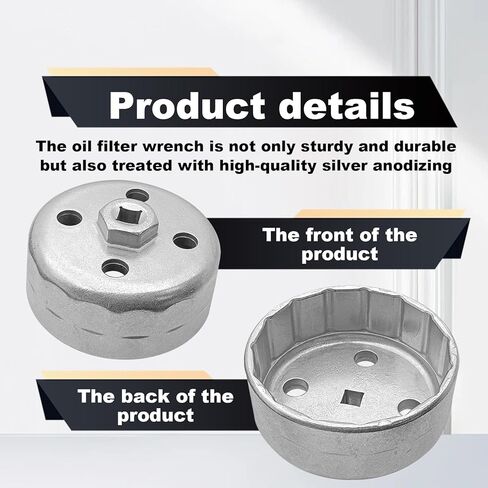 Drive Oil Filter Wrench Heavy Duty 3/8" Drive 88.8 mm 15 Flutes Oil Filter Wrench, Cartridge Type Socket Removal Tool Compatible with Hyundai and Kia in Saudi Arabia