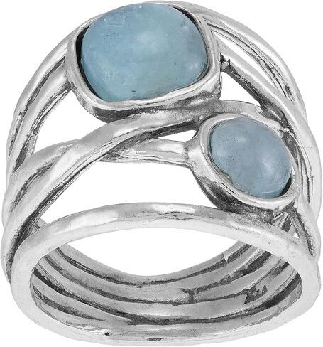 Silpada 'Bluebird Nest' Sterling Silver Aquamarine Ring, Size 8, Size 8 in Saudi Arabia