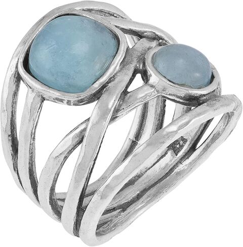 Silpada 'Bluebird Nest' Sterling Silver Aquamarine Ring, Size 8, Size 8 in Saudi Arabia
