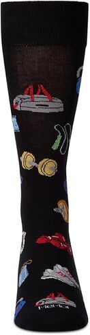 MeMoi Men's Workout-Themed Rayon-Blend Novelty Crew Sock in Saudi Arabia