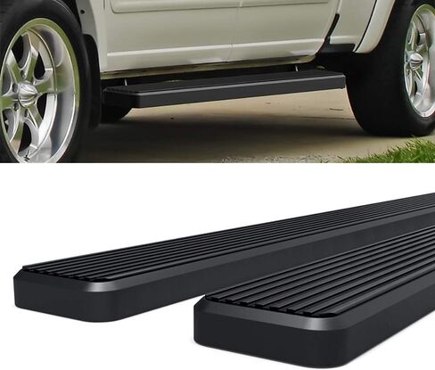 قضبان لوح الجري HD Ridez مقاس 6 بوصات من الفولاذ المقاوم للصدأ باللون الأسود متوافقة مع Toyota Tundra 2004-2006 Double Cab (قضبان جانبية لخطوات Nerf Bar) in Saudi Arabia