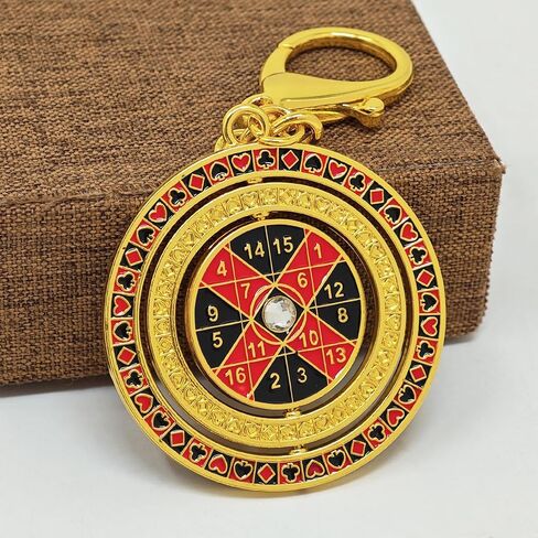 2026 Feng Shui Number 9 Twirling Wealth Keychain Black and Red Rotating Number Disc Keyring w5771 in Saudi Arabia