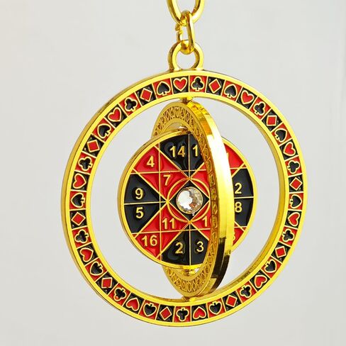 2026 Feng Shui Number 9 Twirling Wealth Keychain Black and Red Rotating Number Disc Keyring w5771 in Saudi Arabia