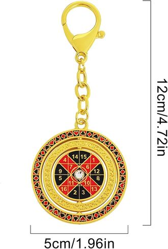 2026 Feng Shui Number 9 Twirling Wealth Keychain Black and Red Rotating Number Disc Keyring w5771 in Saudi Arabia