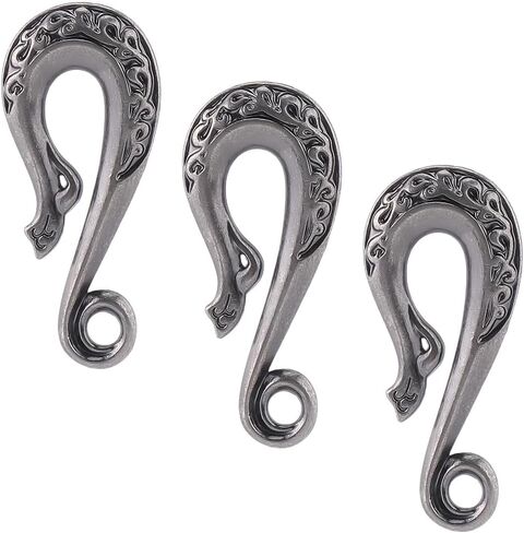 CRASPIRE 3Pcs U Shape Hook Keychain Fish Hook Key Chain Antique Silver Key Buckle Belt Wallet Clip Holder Loop Jump Ring Belt Key Ring Pocket Clip Heavy Duty Car Key Chain for Women Men in Saudi Arabia