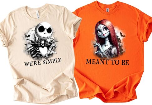 Pumpkin King and Queen Halloween Couple Shirts – Spooky Matching His and Hers Outfits, Gothic Love Inspired Graphic T-Shirts for Husband and Wife, Boyfriend and Girlfriend in Saudi Arabia