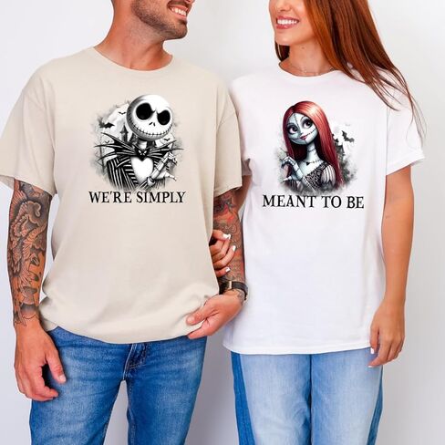 Pumpkin King and Queen Halloween Couple Shirts – Spooky Matching His and Hers Outfits, Gothic Love Inspired Graphic T-Shirts for Husband and Wife, Boyfriend and Girlfriend in Saudi Arabia