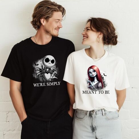 Pumpkin King and Queen Halloween Couple Shirts – Spooky Matching His and Hers Outfits, Gothic Love Inspired Graphic T-Shirts for Husband and Wife, Boyfriend and Girlfriend in Saudi Arabia