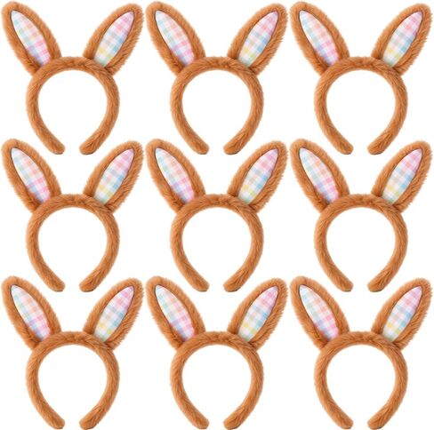 9 Packs Cute Easter Bunny Ears Headband Plush Bunny Ears Headbands for Women Rabbit Easter Costume for Party Favors Decoration Adult Women in Saudi Arabia
