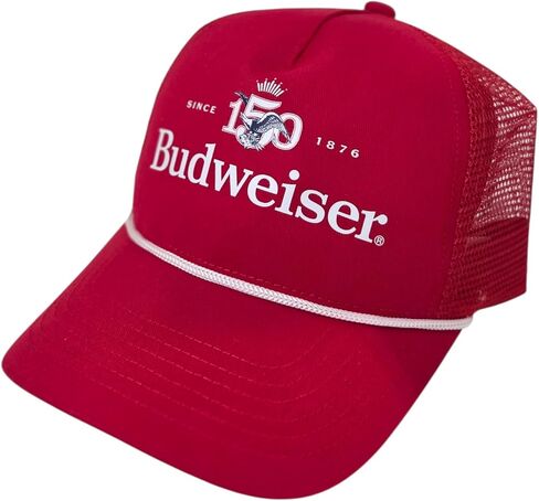 قبعة الذكرى السنوية الـ 150 لبدويايزر، قبعة خلفية شبكية حمراء، شعار منذ عام 1876، مشبك خلفي قابل للتعديل in Kuwait