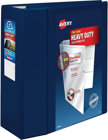 Avery Heavy-Duty View 3 Ring Binder, 5 Inch One Touch EZD Rings, 2.3/4.8 Inch Spine, 1 Navy Blue Binder (79806) in Saudi Arabia