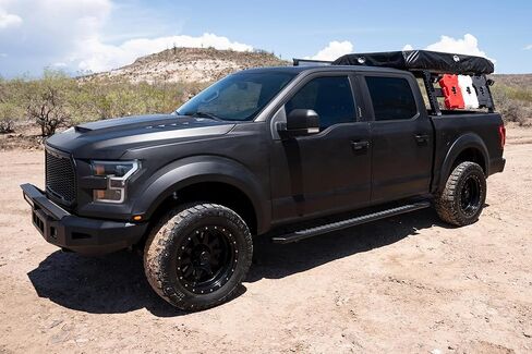 لوحات الجري من سلسلة Raptor بخطوات 5 بوصة طراز OEM مداس كامل من الألومنيوم الأسود متوافق مع 2024-2026 Tacoma Double Cab/Crew Cab in Kuwait