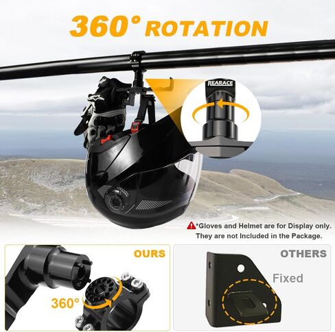UTV Headset Hanger Fits 1.75"-2" Roll Cage, Aluminum Roll Bar Mount Hanger for Headset Helmet Fit for Polaris RZR/Can-Am X3/ Wolverine/Pioneer/Rhino in Saudi Arabia