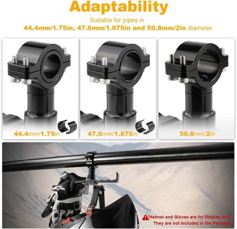 UTV Headset Hanger Fits 1.75"-2" Roll Cage, Aluminum Roll Bar Mount Hanger for Headset Helmet Fit for Polaris RZR/Can-Am X3/ Wolverine/Pioneer/Rhino in Saudi Arabia