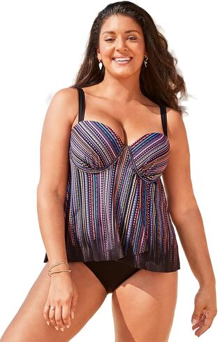 Swimsuits For All Flyaway Underwire Tankini Set in Saudi Arabia