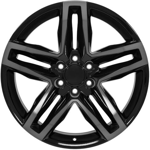 OE Wheels CV34 22 Inch Rims and Tires Fit Silverado 1500 Trail Boss Style 6x139.7 22x9 Gloss Black Machined with Tinted Clear - Hollander 5911 - TS-37 AT 285/45-22 (Set of 4) in Saudi Arabia