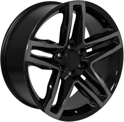 OE Wheels CV34 22 Inch Rims and Tires Fit Silverado 1500 Trail Boss Style 6x139.7 22x9 Gloss Black Machined with Tinted Clear - Hollander 5911 - TS-37 AT 285/45-22 (Set of 4) in Saudi Arabia