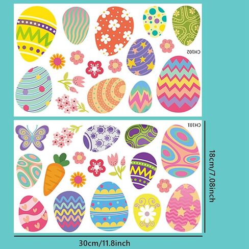Easter Sticker Decal, Colorful Egg Window Cling Stickers for Easter Day Home Party Supplies Window Decoration in Saudi Arabia