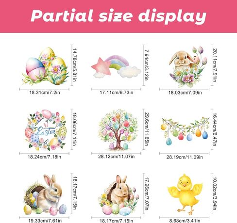 81 قطعة من ملصقات نوافذ عيد الفصح، ملصقات نوافذ ملونة على شكل أرنب عيد الفصح، ديكورات نافذة عيد الفصح ثابتة مزدوجة الجوانب للمدرسة والمنزل والمكتب ومستلزمات الحفلات in Kuwait
