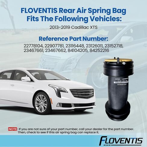 Air Ride Suspension Spring Bag for 2013-2019 Cadillac XTS OEM Replaces 22778104, 22907781, 23116448, 23126011 Car Rear Air Spring Bags (1C9989 x 1) in Saudi Arabia