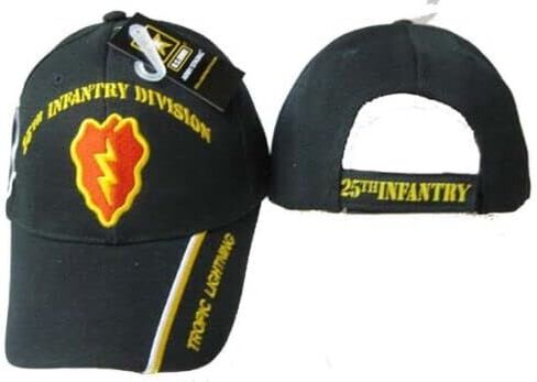 (2 Pack) US Army 25th Infantry Division Tropic Lightning Black Cap CAP624 Hat in Saudi Arabia