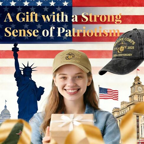 Marine Corps 250th Anniversary USA Hat Embroidered Distressed Adjustable Marines Eagle with Coin for Free in Saudi Arabia