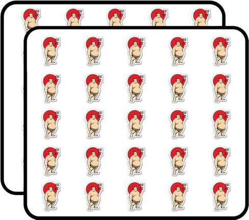 Sumo Wrestler Sticker for Scrapbooking Waterproof Vinyl Stickers for Water Bottle, Laptop & Phone Case 50 Pack in Saudi Arabia