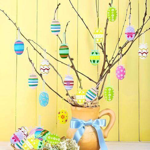 Easter Ornaments,12PCS Hanging Eggs Easter Decorations for Tree in Saudi Arabia