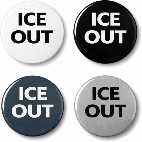 أزرار دبوس Ice Out، مجموعة من 4 شارات دائرية ملونة متنوعة للرجال والنساء، إكسسوارات عصرية مقاس 1.73 بوصة للملابس والحقائب in Kuwait