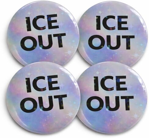 أزرار دبوس Ice Out، مجموعة من 4 شارات دائرية ملونة متنوعة للرجال والنساء، إكسسوارات عصرية مقاس 1.73 بوصة للملابس والحقائب in Kuwait