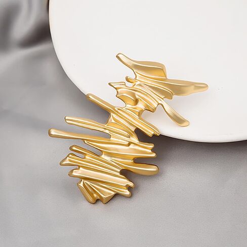 Gold Plated Irregular Geommetric Brooch Lapel Pin for Women Girls Men - Fashion for Sweater Hat Dresses Suit Badges Backpack Coat Clothing Decoration Collar Brooches Pins Unique Jewelry in Saudi Arabia