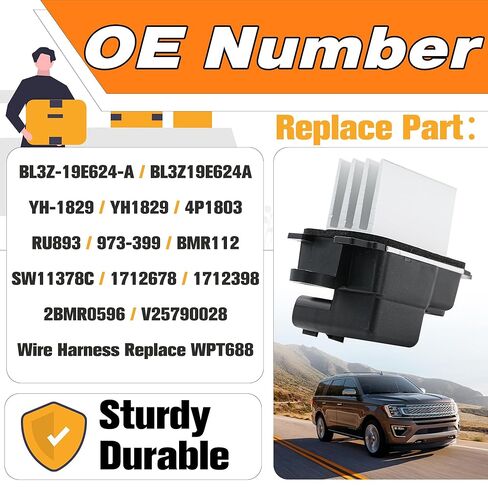 HVAC Control Module Blower Motor Resistor Compatible with 2009-2017 Ford Expedition,2009-2014 F-150, 2011-2017 Lincoln Navigator.Replace# BL3Z-19E624-A in Saudi Arabia