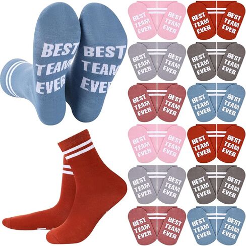 12 Pairs Best Team Ever Gift Socks Bulk St Patricks Day Gifts for Women Men Team Staff Coworker Office Favors in Saudi Arabia