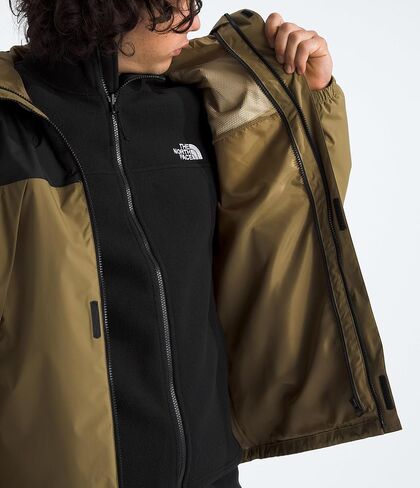 The North Face Men's Antora Triclimate Jacket - Waterproof Shell, Warm Inner Fleece Layer, Adjustable Hood with Drawcord, Cedar/TNF Black, Large in Saudi Arabia