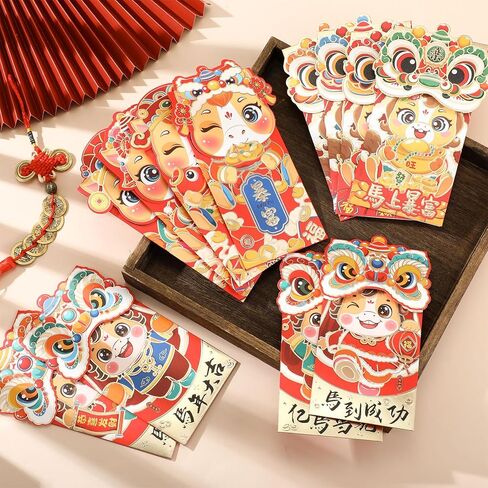 Tinlade 2026 Chinese New Year Red Envelopes Bulk Money Envelopes for Chinese Lunar 2026 Horse Year Lucky Money Hong Bao Packets for Spring Festival Gifts Celebrations in Saudi Arabia